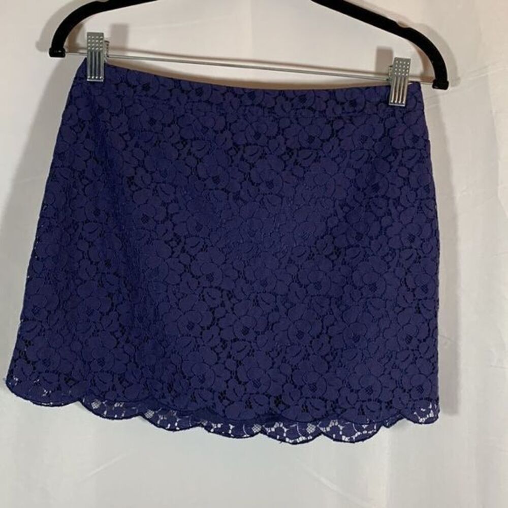 Talula Aritzia Blue Floral Lace Mini Skirt